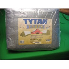 Tarp Flat,12'W X 25'L Black/Silver Poly Tarp 6.0 Oz